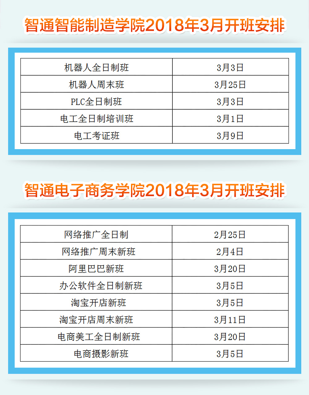 2018年3月份智通培訓(xùn)開(kāi)班計(jì)劃02