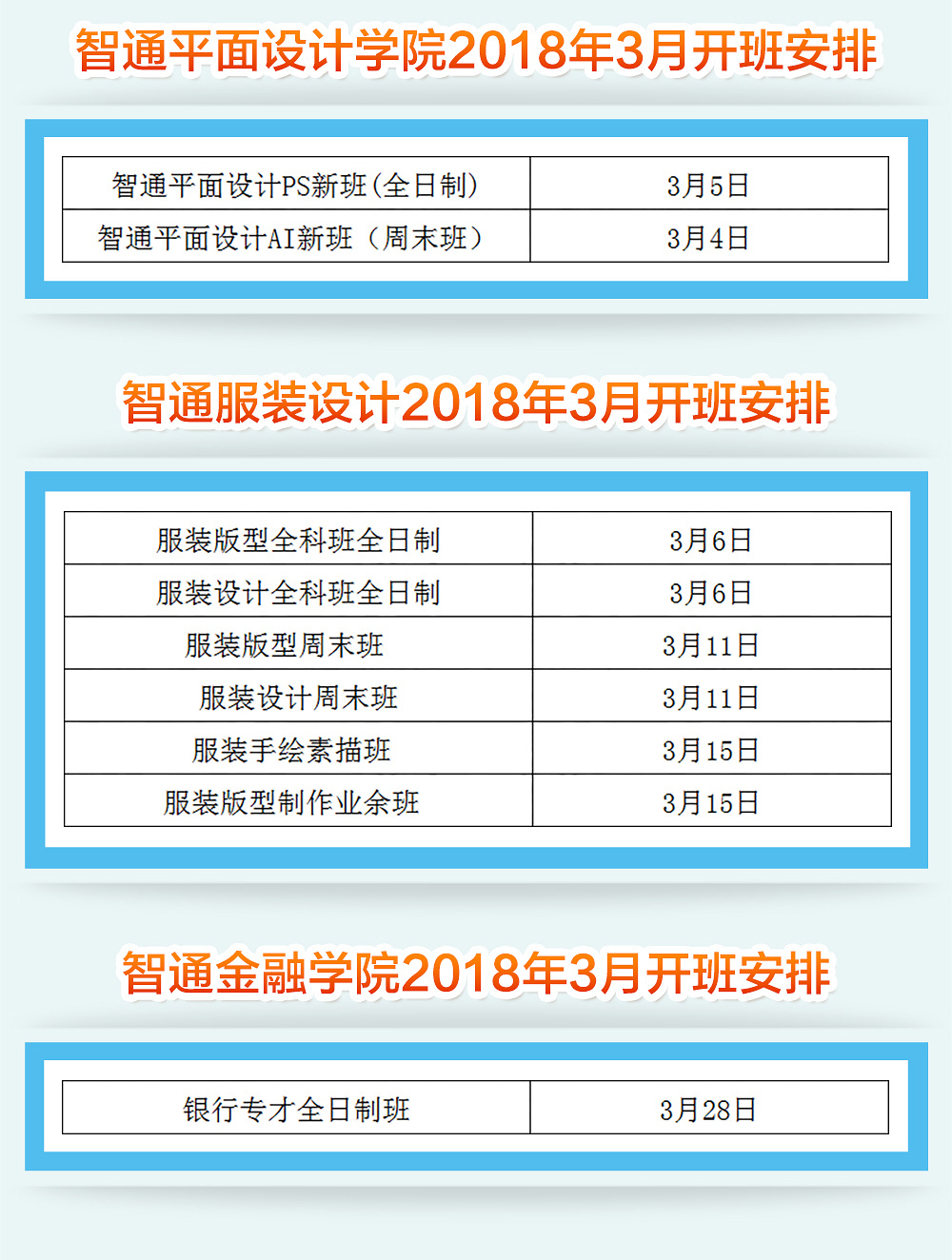 2018年3月份智通培訓(xùn)開(kāi)班計(jì)劃03